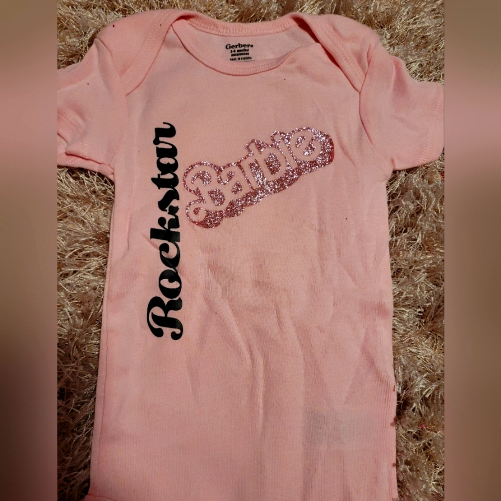 ROCKSTAR Barbie onesie any size!